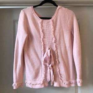 Blush Pink Tie Back Sweater by Olivia Warren